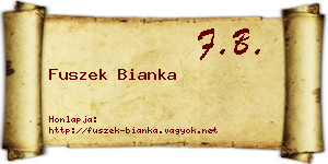 Fuszek Bianka névjegykártya
